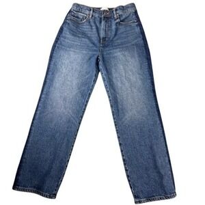 The Loft Straight Leg Jeans Womens 27/4 The Straight Two-Tone Side Stripe Blue